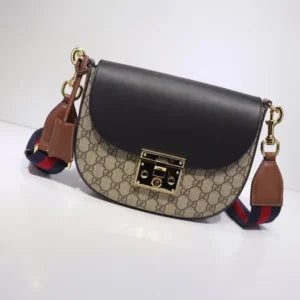 replica gucci supreme monogram web medium padlock messenger shoulder bag