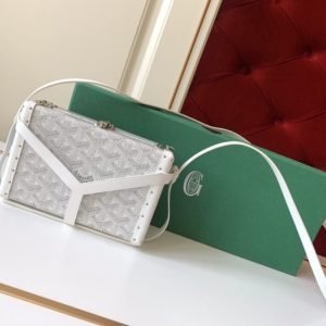 replica goyard minaudière trunk bag white