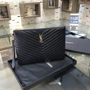 replica yves saint laurent pouch black