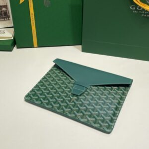 replica goyard camond pouch green
