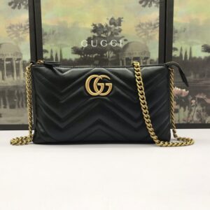 replica gucci marmont matelasse wallet on chain black