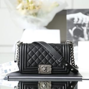 replica chanel le boy black small