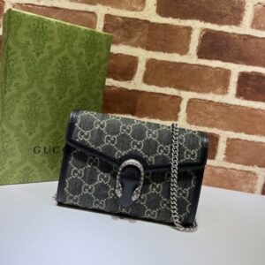 replica gucci dionysus gg chain wallet denim black