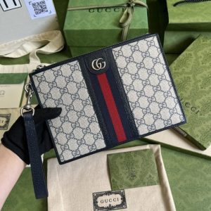 replica gucci ophidia web clutch blue
