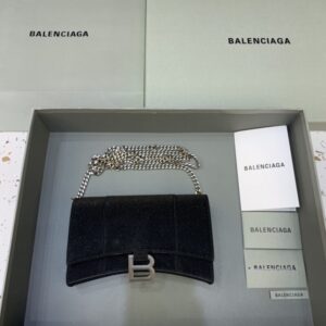 replica balenciaga hourglass on chain shine black