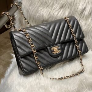 replica chanel classic flap 25cm v black