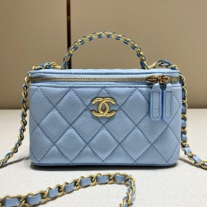 replica chanel 22s handle box bag blue