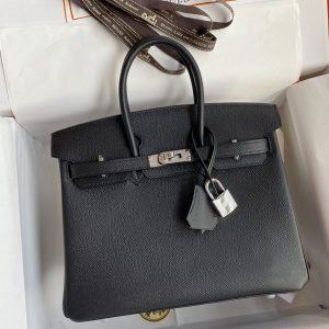 replica hermes birkin epsom black silver