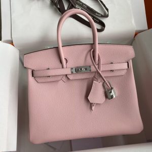 replica hermes birkin epsom pink silver