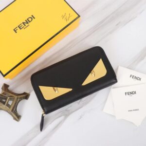 replica fendi yellow eyes wallet