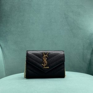 replica yves saint laurent chain wallet black