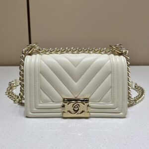 replica chanel le boy small ivory