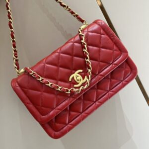replica chanel tofu bag red