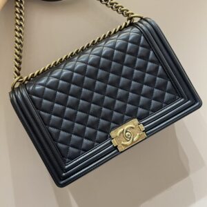 replica chanel le boy large black