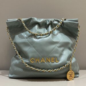 replica chanel 22 small handbag mint green