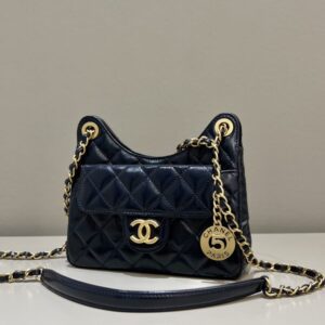 replica chanel hobo small dark blue