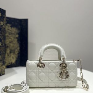 replica dior lady d joy bag white