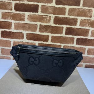 replica gucci double g waist bag black