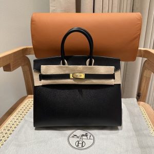 replica hermes birkin epsom black noir gold