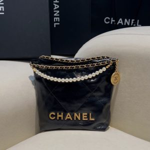 replica chanel 23s mini garbage bag black