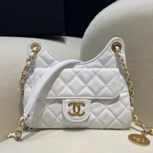 replica chanel 23c hobo small white