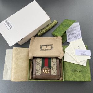 replica gucci ophidia compact brown wallet