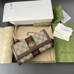 replica gucci ophidia long wallet brown