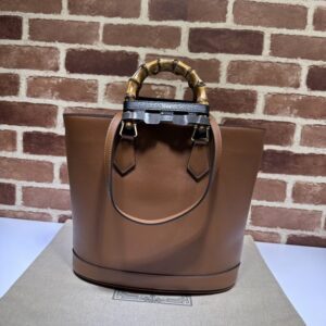 replica gucci diana medium tote bag brown