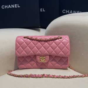 replica chanel classic flap 23cm pink