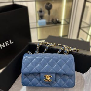 replica chanel classic flap 20cm blue