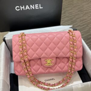 replica chanel classic flap 25cm pink