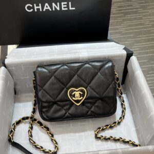 replica chanel 23s love enamel flip black