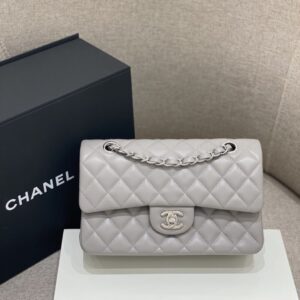 replica chanel classic flap 23cm dove grey