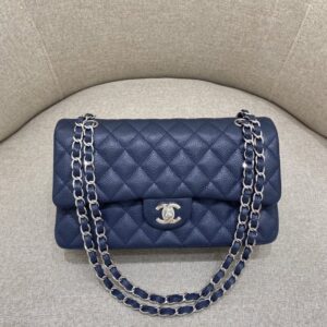 replica chanel classic flap 25cm sea blue