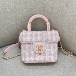 replica chanel tweed handle crush small purple