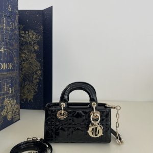 replica dior lady d joy mini bag black patent