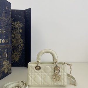replica dior lady d joy mini bag white patent