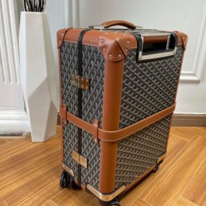 replica goyard bourget travel suitcase brown