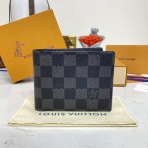replica louis vuitton multiple wallet black grid