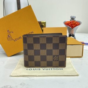 replica louis vuitton multiple wallet brown grid
