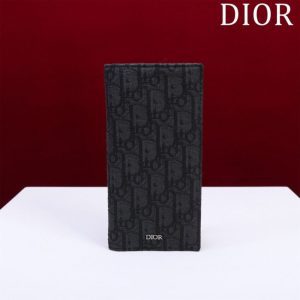 replica dior long jacquard wallet black