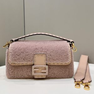 replica fendi baguette pink wool