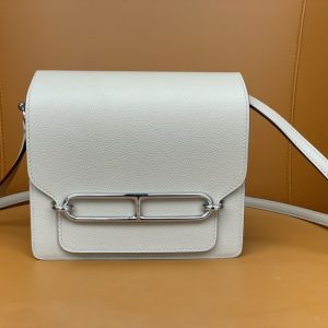 replica hermes sac roulis white