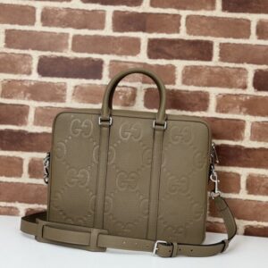 replica gucci briefcase gg leather brown