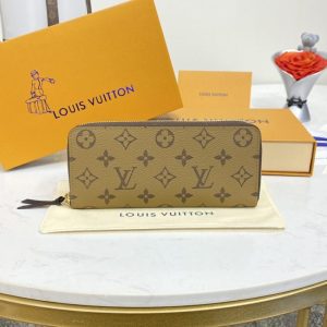 replica louis vuitton clemence wallet light brown