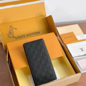 replica louis vuitton brazza wallet black grid