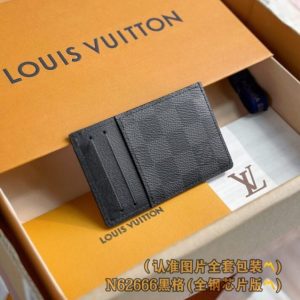 replica louis vuitton card holder black grid