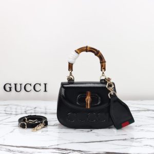 replica gucci bamboo 1947 patent black