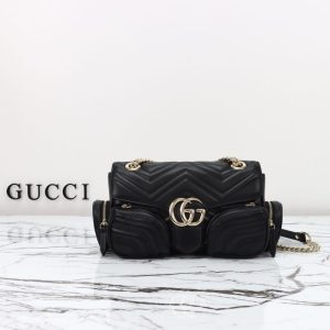 replica gucci marmont 2.0 gg shoulder bag black