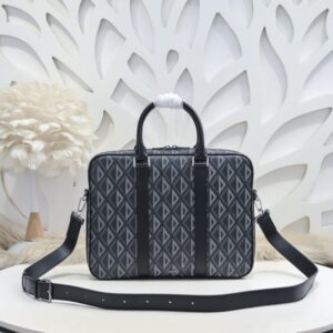 replica dior zipped briefcase grey
